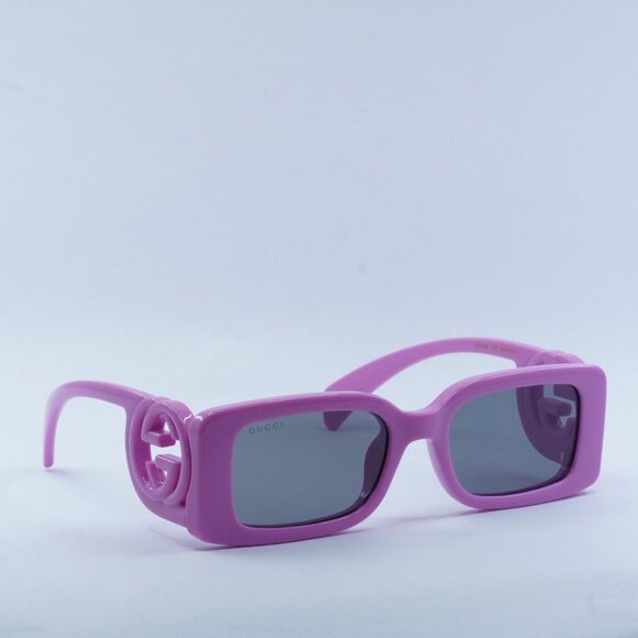 Gucci GG1325S 006 Sunglasses Pink Rectangle Frame, Grey Lenses - Picture 6 of 12
